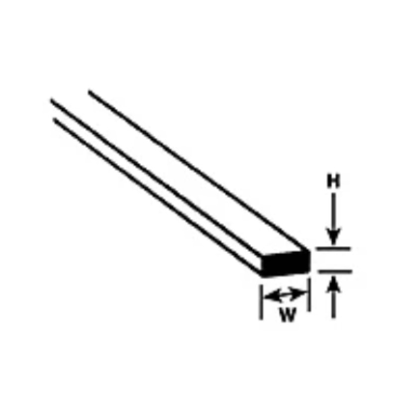 .020 x .100 STYRENE STRIP 90725 (MS-210 / pack of 10)