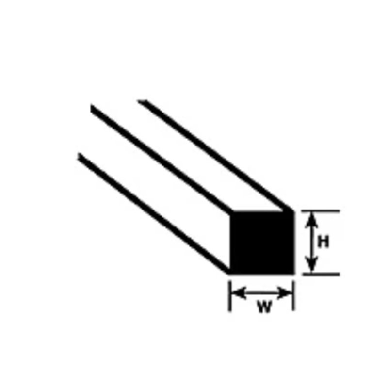 .030 SQUARE STYRENE ROD 90730 (MS-30 / pack of 10)
